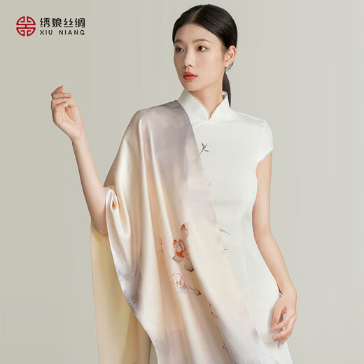 绣娘丝绸苏绣丝巾礼盒桑蚕丝真丝女士披肩围巾2025送领导长辈教师节礼物