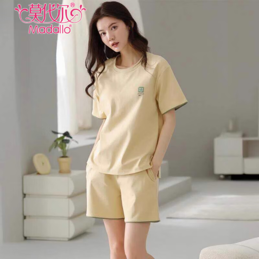 Pajamas modal Nouveau shorts de coton pur d'été de la femme Simple Coton Cotton Coton STYLE PEUT être porté à l'extérieur des vêtements maison Z9859 L Recommandé 100-120Jin [Jin est égal à 0,5 kg]