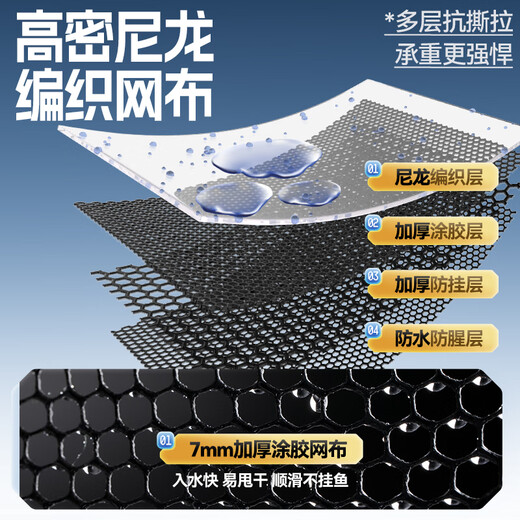 Benno's new square fish guard for wild fishing, special black pit, quick-drying nano net bag, fishing bag, fishing portable mini fish guard 23cm 2m black and white classic + needle guard + bag