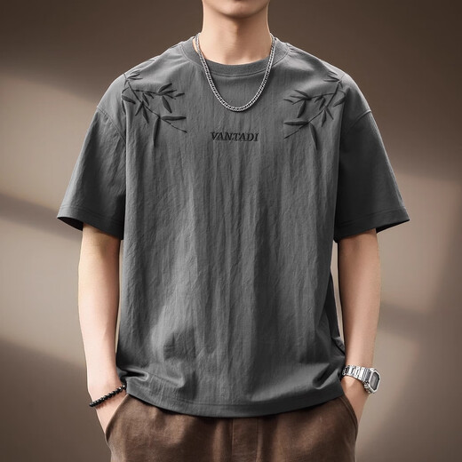 Jeep Spirit authentique Jeep haut de gamme haut de gamme à manches courte à manches chinoises T-shirt imprimé pour hommes en lin respirant d'été mince grande taille rapide séchage rapide 829 T-shirt gris 3xl Taille adaptée à 190-210jin [Jin est égal à 0,5 kg]