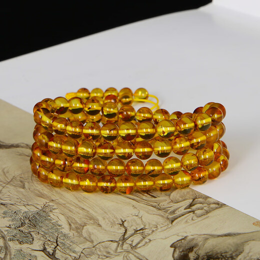 Famous Amber Family Natural Flower Amber Bracelet Amber 108 Rosary Beads Red Leaf Explosive Amber Bracelet Authentic Birthday Gift