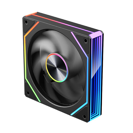 Wanjia Prism 8Pro ARGB fan black positive leaf chassis cooling 12CM fan divine light synchronization 5V3-pin ARGB PWM temperature control speed regulation