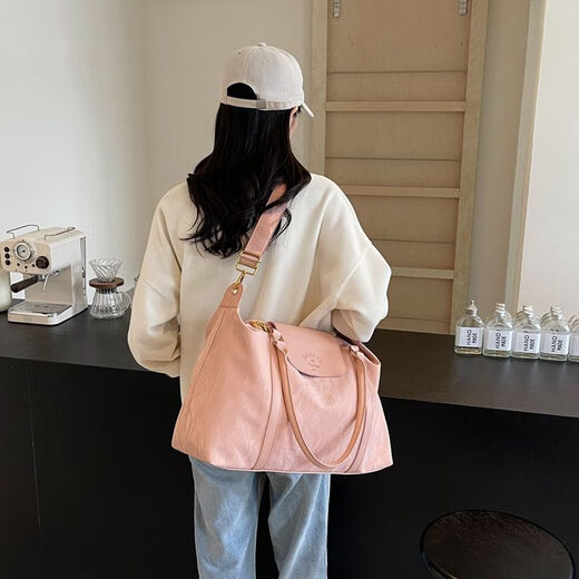 大容量手提短途旅行包行李包女时尚轻便手提包游泳出差健身收纳袋 白色【升级加厚】