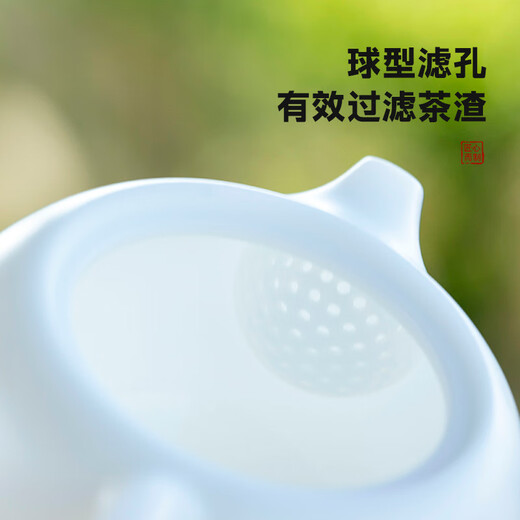 Yuquan Longmen Bingzhong Jade Porcelain Bisque-fired Xishi Pot Dehua White Porcelain High-end Purely Handmade Precision Single Teapot Tea Set Gift Box Bingzhong Jade Porcelain Bisque-fired Xishi Pot (180ml)