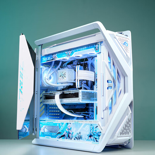 ASUS 24 installments interest-free AMD Ryzen R9 9950X3D/5090D/5080 graphics card ROG family bucket pure white gaming desktop host DIY assembly computer complete machine R9 9950X3D+32G+1TB丨Configuration one single host