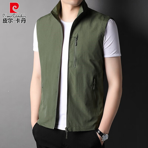 Pierre Cardin Spring y Summer Soporte delgado Collar Vest Trabajo para hombres Vest al aire libre Hombres de moda