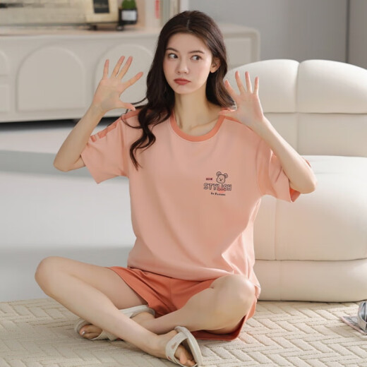 Modal 2025 Neue Pyjamas für Frauen im Sommer Pure Cotton Pullover Shorts für tragbare Heimbekleidungsanzug Z9857 M [empfohlen, 80-100jin zu tragen [Jin entspricht 0,5 kg]]]