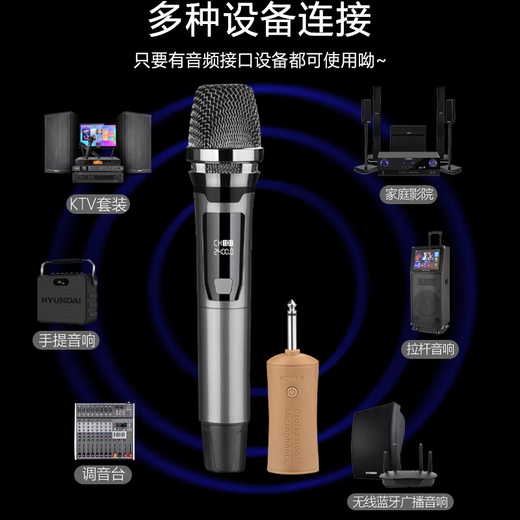 乐视L2 充电无线麦克风家庭KTV唱歌舞台主持演讲K歌会议音箱音响功放万能话筒一拖二