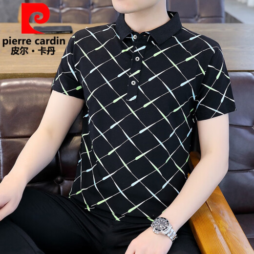 皮尔卡丹（pierre cardin）新款男士纯欲风polo.衫时尚韩版半袖青年印花棉质吸汗透气短袖t恤 9226白色 M 90-100斤