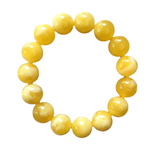 DL1998 beeswax bracelet natural Russian material unoptimized amber shallow floating water fluorescence 12mm