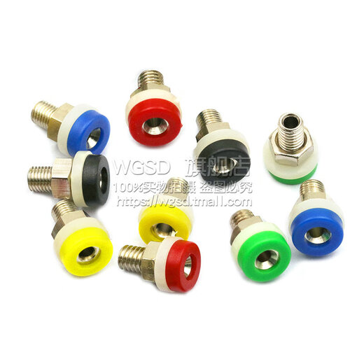 Dafuri 2mm banana plug socket 2mm banana plug wire terminal socket copper power terminal test hole 2mm banana plug all copper yellow (1 piece)