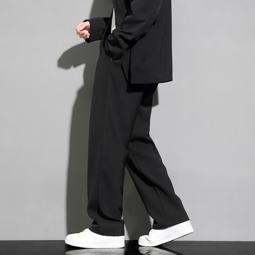 Lombt Anzughose Herbst Herbst vielseitig loses farbige High-End-einfache lässige langen Hosen LF02 Schwarz XL