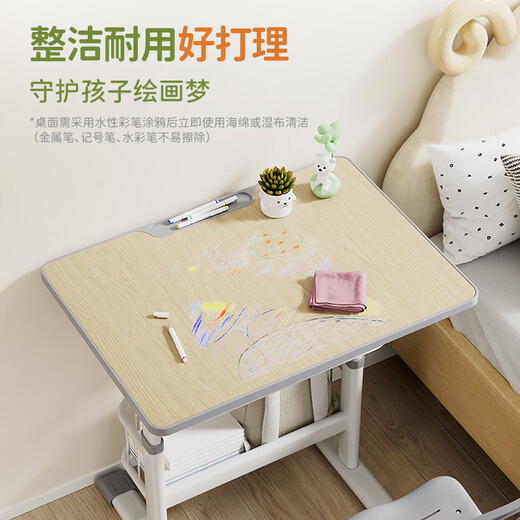 得力（deli）KF503-L儿童学习桌椅 学校课桌椅学生家用写字桌作业椅可升降(灰)