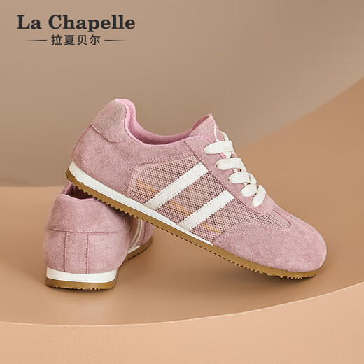 
La Chapelle women's shoes 25 years new women's shoes mesh breathable board shoes casual versatile women's shoes training shoes not smelly feet lightweight women's shoes pink XXE6628-2 36