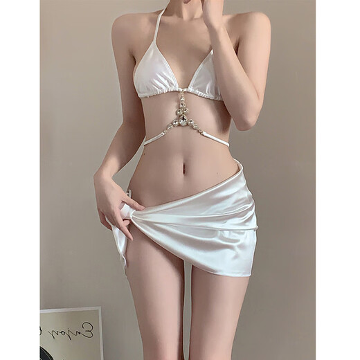 2025 new style split swimsuit for women black gemstone high-end pure lust three-piece strap bikini hot spring swimsuit black M (90-100Jin Jin is equal to 0.5kg)