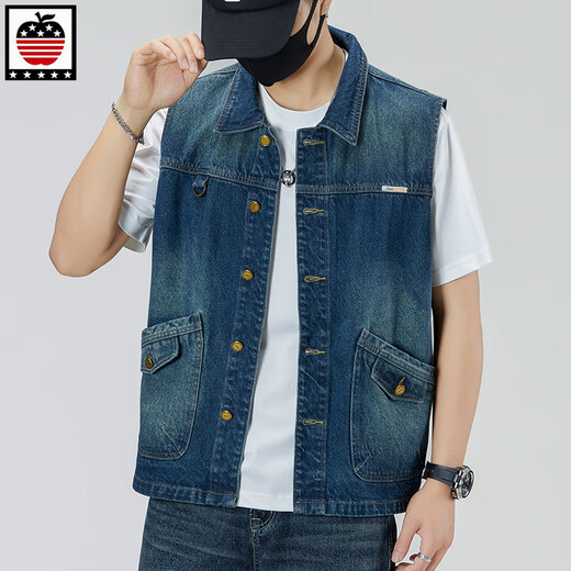 Aemape Apple Light Color de grande taille Vertinit vestime en denim pour hommes et femmes Brand de travail à la mode de printemps et d'été