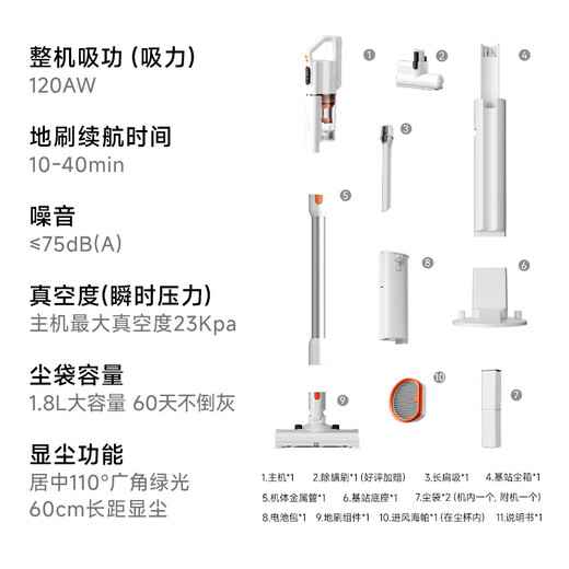 uwant Youwang Vacuum Cleaner Daju Pro Wireless Handheld Intelligent Self-Dust Collecting Household Vacuum Cleaner [Anti-bacterial Mite Removal] Long-distance Green Light Dust High Suction Pet Hair Anti-Tangling