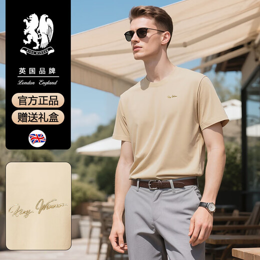 王者胜者 KING WINNER短袖t恤男士夏季薄款时尚简约纯色上衣潮流休闲体恤衫男T YS9929军绿 S 165【90-110斤】
