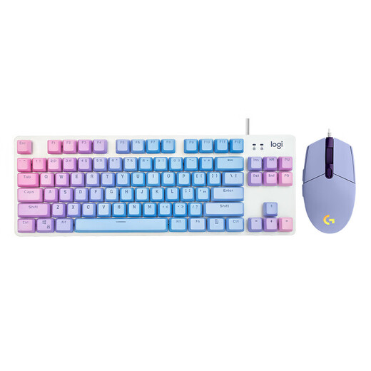 Logitech K845 Mechanischer Tastatur und Maussatz G102 Kabelverwirte E-Sport-Spieltastatur und Maus K835 Tastatur PBT Office Logitech K835 Rainbow Keycap + G102 Purple + Luo TTC-Green-Achsen-Tityping-Office-Auswahl x Nr. X x