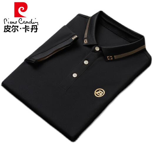 Pierre Cardin Lapa de color sólido Polo de manga corta Camisa de verano para hombres Camiseta de moda
