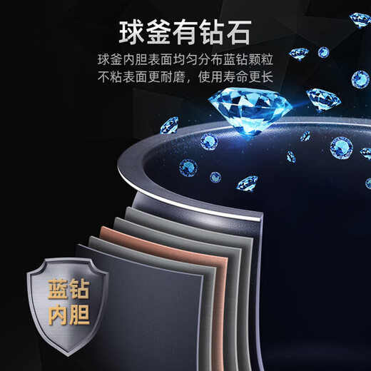 苏泊尔（SUPOR）电饭煲电饭锅5L大容量4-5-10人电饭锅家用多功能一体蓝 SF50FC 9735L