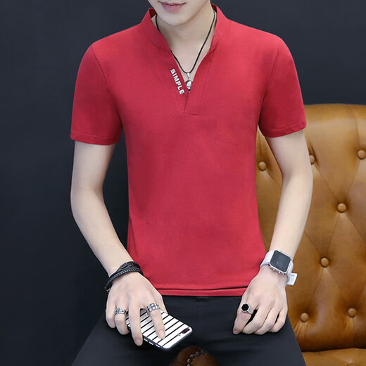Seven Wolves' hottest high-quality V-neck men's pure cotton short-sleeved T-shirt men's slim casual and versatile half-sleeved shirt top base shirt white Q691 short-sleeved L recommended 100-120 Jin [Jin equals 0.5 kg]