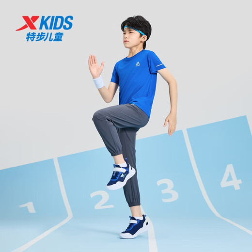 XTEP (XTEP) Kinder im Sommer mit kurzärztem Sweater für kurze T-Medium-Größe von Kindern mit atmungsaktivem und komfortables Sport und gelegentlichem T-Shirt Royal Blue [9215] 165 cm