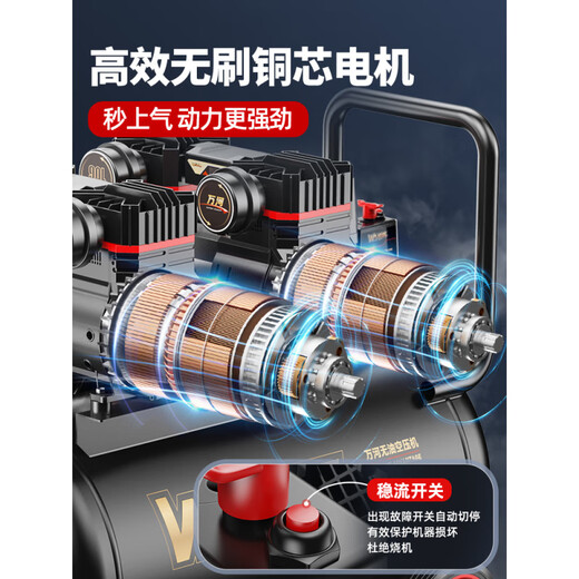 空压机充气泵小型220v便携式工业级木工静音高压打气泵空气压缩机 3180W-40L【无刷双电磁阀+智能数 3180W/3890W/3990W/4290W