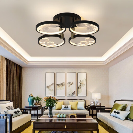 2025 Nuevo nuevo estilo de techo de estilo chino LED Light Light Style Chino dormitorio Zen Moderna y atmosférica Uso de la casa 1W 6623-3 Cabeza de tres colores Luz