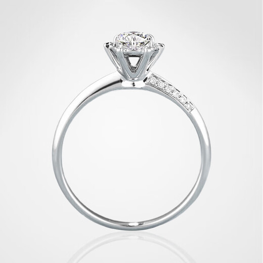 AVHE white 18k gold diamond ring laboratory-certified cultured diamond ring 1 carat six-claw wedding gift Chinese Valentine's Day customized platinum-1 carat cultured diamond D/VVS/3EX-IGI