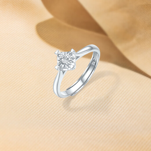 Saturday Fortune (ZLF) pt950 platinum ring for women, beloved guardian classic love four-claw ring as a gift for girlfriend No. 13-3.82g