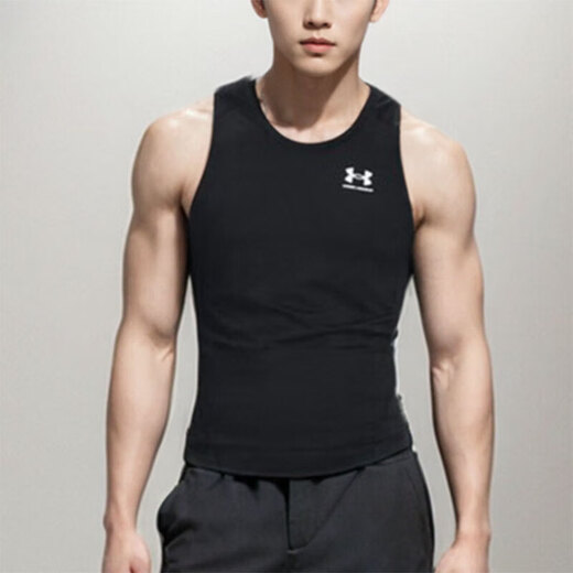 安德玛（Under Armour）官网男装上衣 2025夏季新款休闲篮球训练运动服无袖健身透气背心 1368352-001/轻质透气/现货速发 M M/170/92A
