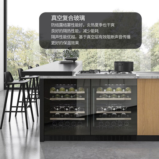 DBERLAN 40-piece under-counter embedded wine cabinet constant temperature wine cabinet beverage cabinet tea refrigerator cabinet built-in wall household fixed frequency - full glass door single temperature 51 bottles