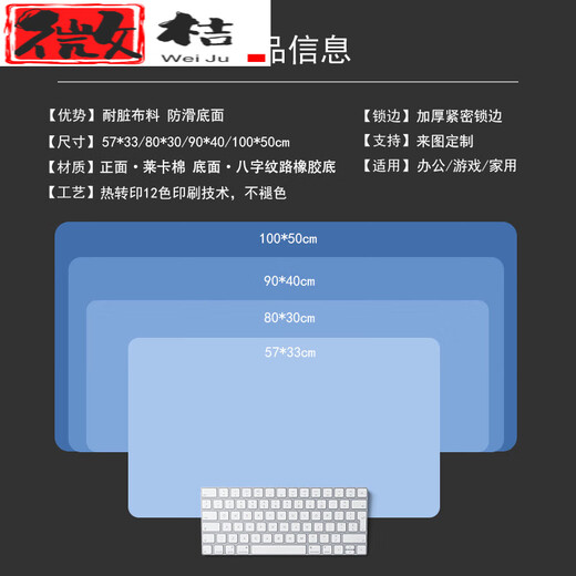 爆单鼠标垫发财创意文字鼠标垫财神感黑金色超大号办公电脑LD1591 LD-1591日进斗金 100x50cm4mm