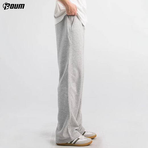 POUM pants men's autumn and winter high-end straight sweatpants drapey sports wide-leg pants 888 light gray XL