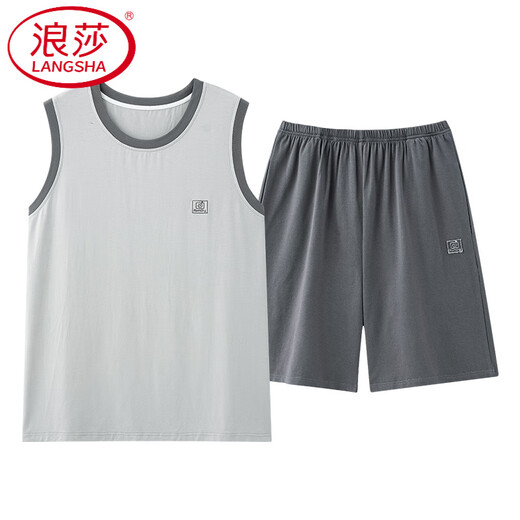 LANGSHA (LANGSHA) LUXE LUXE MODAL PAJAMAS MEN'S SUMME SILK SIEK SEAVE SEAVES