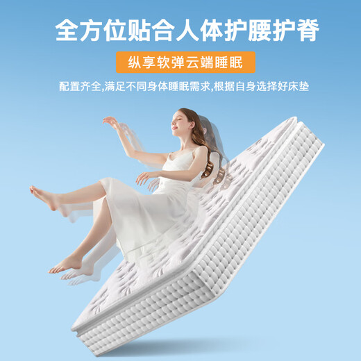 仙梦缘卷包床垫席梦思独立弹簧乳胶希尔顿五星级酒店同款加厚压缩床垫子 A舒适款(厚20cm)适中+记忆绵 1350mm*2000mm