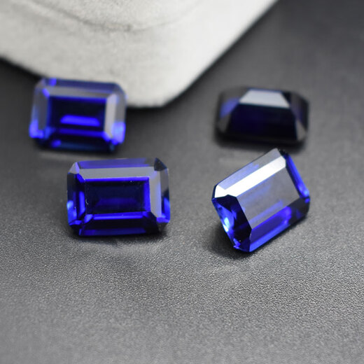 DL 1998 Fat Donglai same style tanzanite sapphire loose stone rectangular blue main stone Sri Lanka rough stone 4x6mm