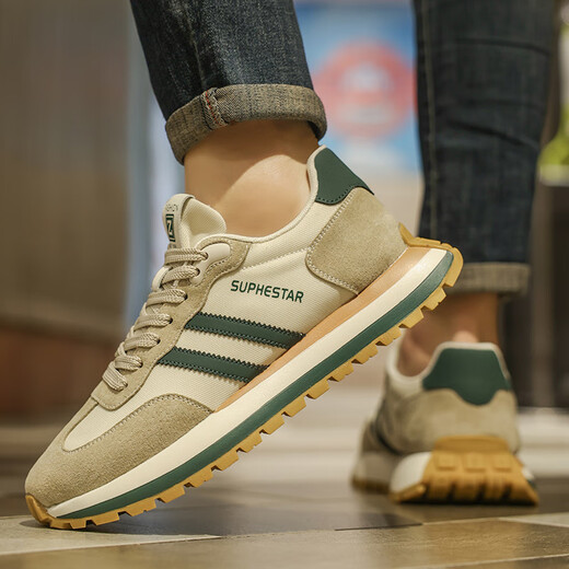 
Light luxury men's shoes 2025 spring and summer new breathable wear-resistant sports shoes for men's dad shoes heightened casual shoes for men 6629 meters green [mesh]-high-end men's shoes 41