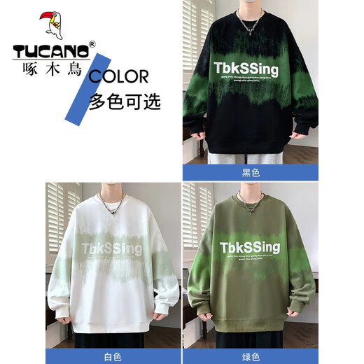 
Woodpecker (TUCANO) gradient round neck sweatshirt for men spring and autumn style 2025 new long-sleeved T-shirt for men loose plush inner base shirt top T LF9889 purple plush M (about 95-110Jin [Jin equals 0.5 kg] can be worn)