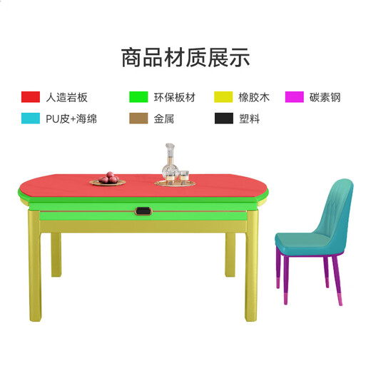 Table à manger Ziwu Table de roche épaissie et chaise combinée carrée carrée et à double usage rond Tableau 690 # 1,5 m Table + 101 Chaise en cuir * 4