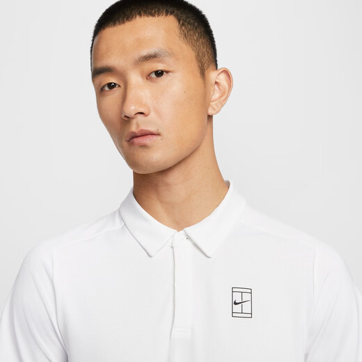 Nike men's breathable quick-drying POLOS tennis lapel T-shirt autumn official NIKE DRI-FIT FZ6908 100 white/white/black L