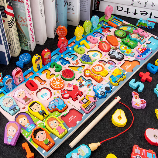Rich Ihr Heim-Deutsch-Qualitäts-Early Early-Bildung Spielzeug digitales Baustein Puzzle für kleine Kinder, 1-2 Jahre alt, Baby verwendet Gehirne. Frühschulkönig [schönes Model + Briefe]