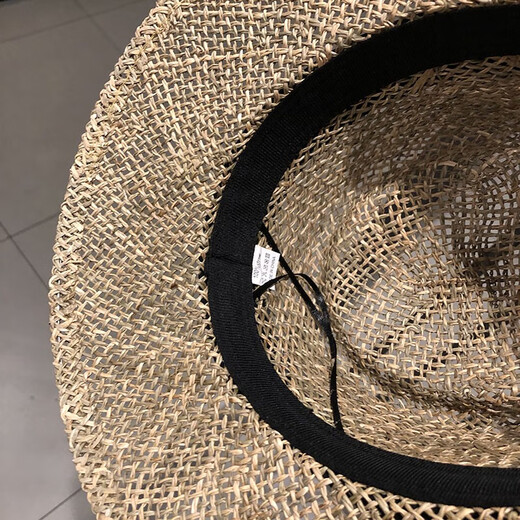 
Korean ins straw-woven internet celebrity flat top hat women European and American style British fashion travel vacation hollow sun hat brown 56-58cm adjustable