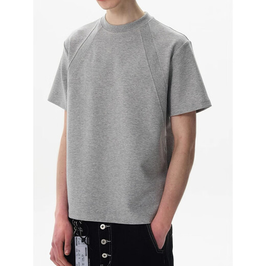 
The new cleanfit liquid texture T-shirt for men 280g heavy deconstructed box short-sleeved half-sleeved cleanfit liquid texture T-shirt black regular XL recommended 125-140Jin [Jin equals 0.5 kg]