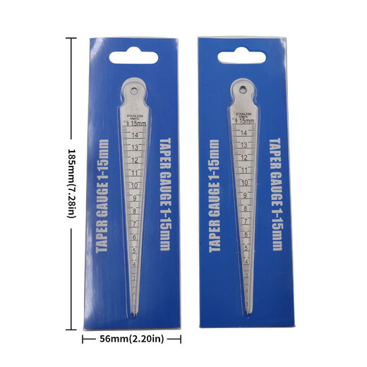 DITRON stainless steel high-precision gap ruler aperture ruler taper ruler 0-15mm stainless steel inner diameter ruler wedge feeler gauge double-sided metric and inch