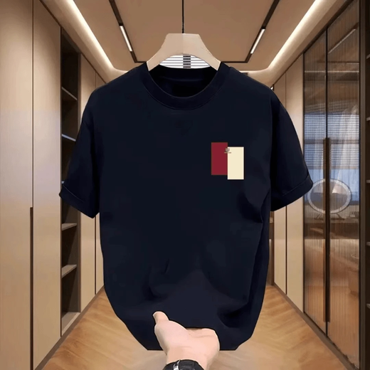 Kazuki Kuraishi Kuraishi Summer Nouveau t-shirt de coton pur à manches courtes Pure Coton Loose Round Coldoly Top Top Ins Mente Malf Malf à manches Black XL (poids suggéré 150-170jin [Jin est égal à 0,5 kg]))