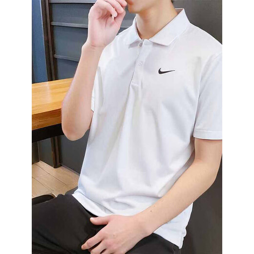 Nike Schnelltrocknend Polo-Shirt Nike Echtes Revers kurzärmeliges Sommer neues Sport-T-Shirt Atmungsaktives Tennis Top Black FN3895-010 Pure Cotton Strick lose und transparent S empfohlen 100-120jin [Jin gleich 0,5 kg] (offizielles authentisch)