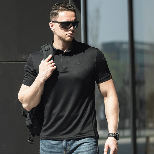 Dragon Tooth seventh generation B2 level lapel shirt tactical t-shirt men's physical training short-sleeved outdoor t-shirt breathable short-sleeved polo shirt white M 175/96A (140-155Jin Jin equals 0.5 kg)