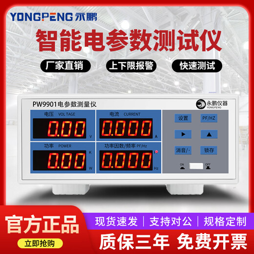 Yongpeng PW9901 Power Mess Intelligent Power Electrical Parameter Messinstrumentenleistung Messgerät Digitaler Leistungsmesser PW9901 (Alarmtyp 30A